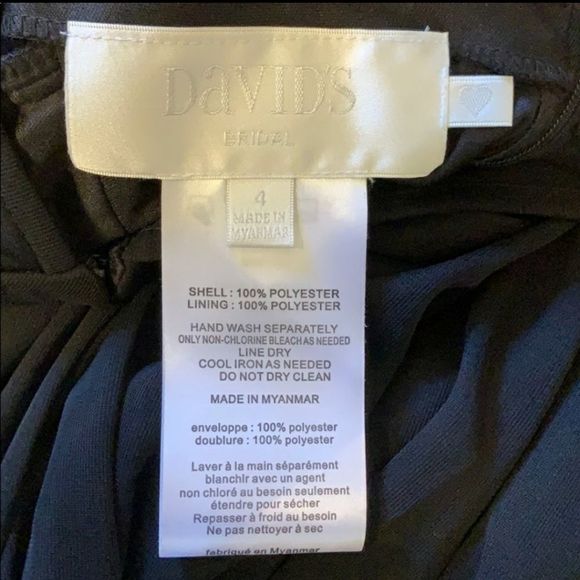 Black David’s Bridal Dress Worn One Time - Picture 4 of 5